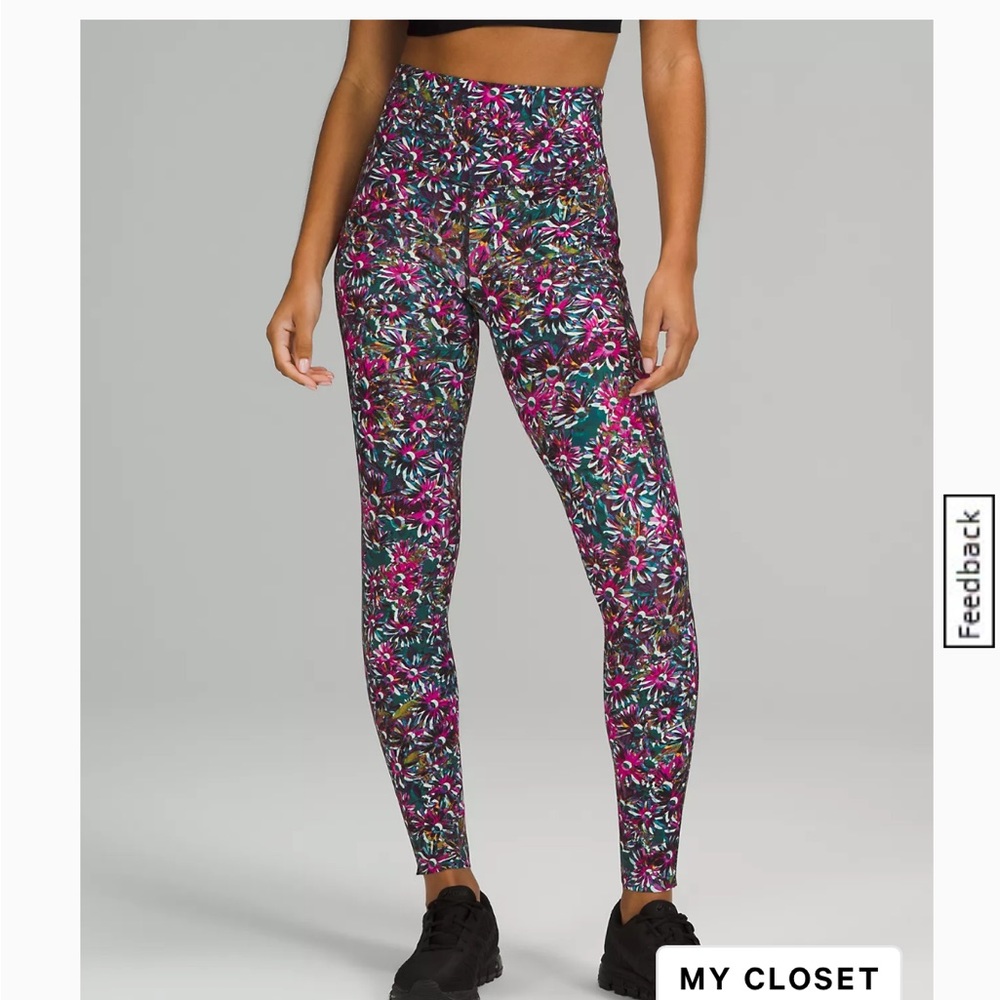 Lululemon base pace high rise running tight 28”  size 10, worn once, multicolor